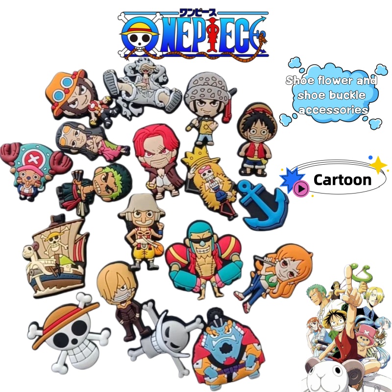 Supply Florist - Aksesoris sepatu karakter anime One Piece,