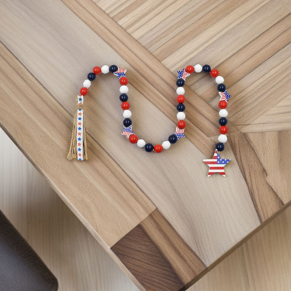 Hiasan Dinding Manik Kayu Patr - Twine Jute Natural ulasan dan harga