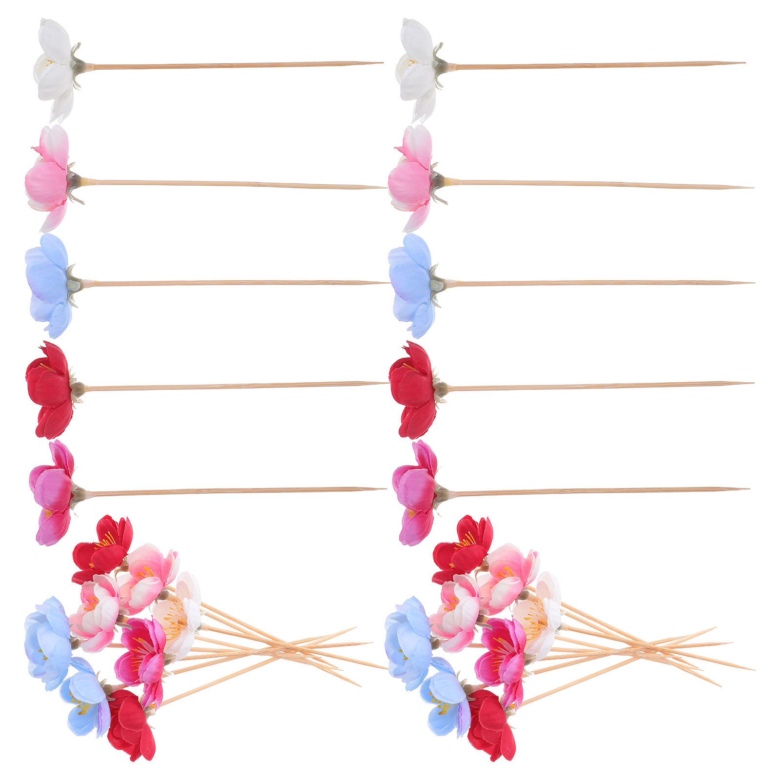 100Pcs Tusuk Gigi Kayu Motif B - Floral Picks Wood ulasan dan harga