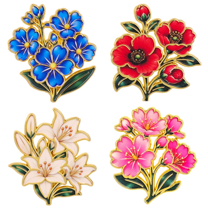 Pin Enamel Bunga Vintage Warna - Supply Florist ulasan dan harga